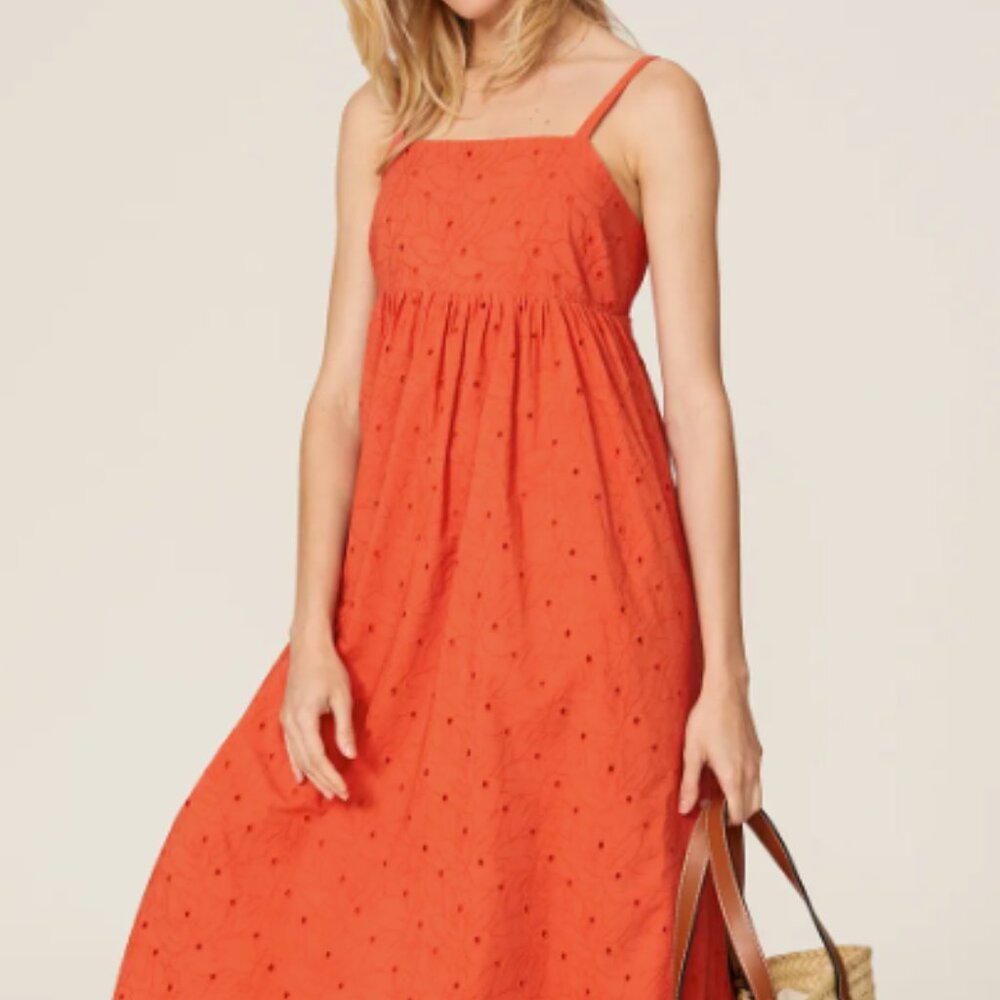 Madewell Eyelet Babydoll Midi dress